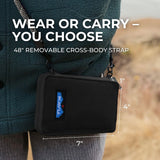 KAVU Go Time Bi - Fold Crossbody Wallet with Rope Strap, Black