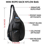 KAVU Mini Rope Sack Sling Crossbody Backpack, Blackout