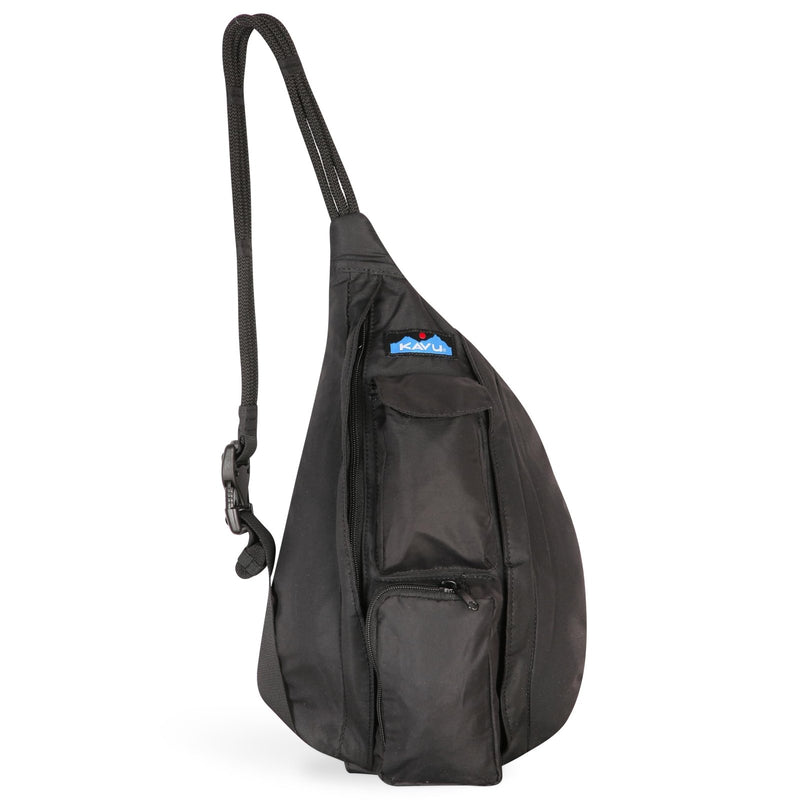 KAVU Mini Slingback Pack with Adjustable Rope Shoulder Strap, Black
