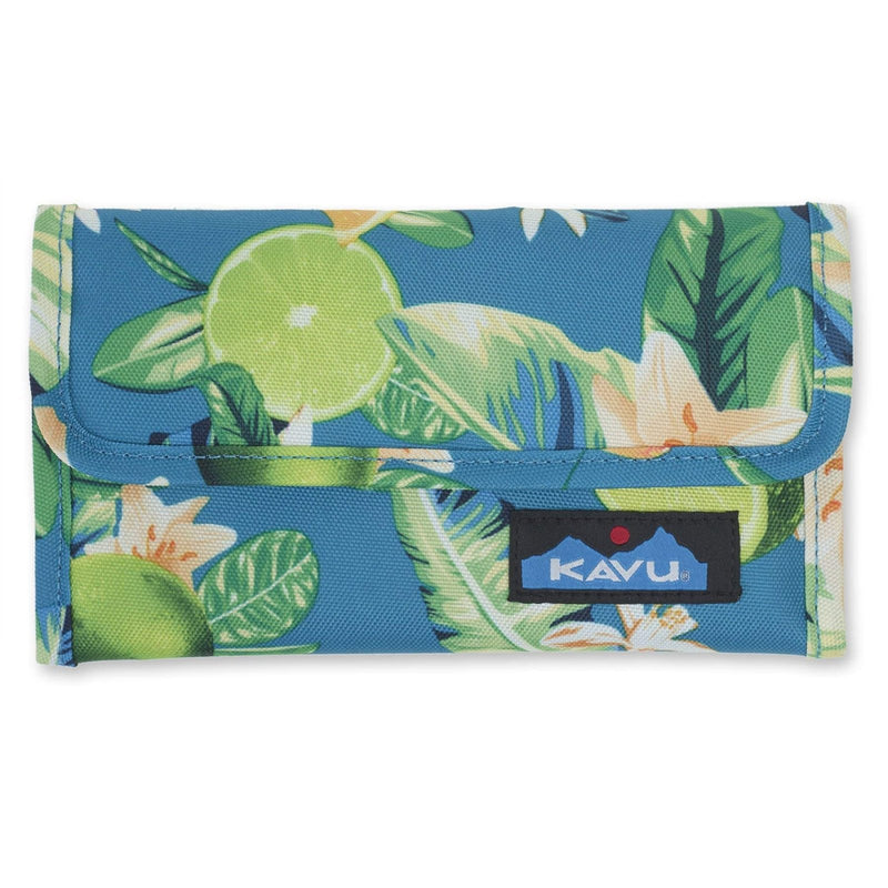 KAVU Mondo Spender Trifold Wallet Clutch Travel Organizer, Ocean Citrus