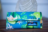 KAVU Mondo Spender Trifold Wallet Clutch Travel Organizer, Ocean Citrus
