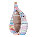 KAVU Original Rope Sack Sling Crossbody Backpack - Rainbow Run