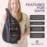 KAVU Original Rope Sling Bag Polyester Crossbody Backpack - Quiet Wildflowers