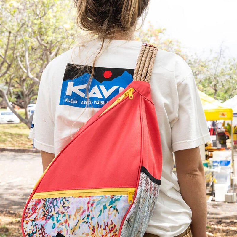 KAVU Paxton Pack Backpack Rope Sling Bag - Floral Coral