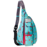 KAVU Rope Pack Lightweight Compact Crossbody Sling Bag, Aqua Wingman