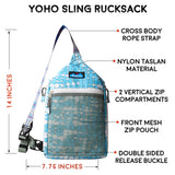 KAVU Yoho Sling Rucksack Semi Padded Water Resistant Double Sided Mini Backpack - Ripple Tie Dye