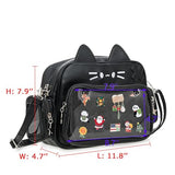 Kawaii Cat Ita Bag Crossbody Shoulder Backpack With Insert Pin Display