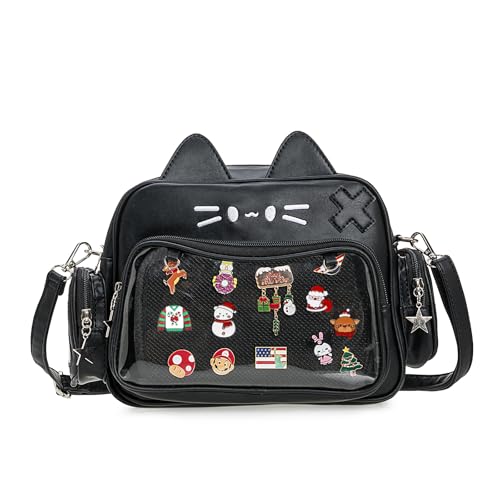 Kawaii Cat Ita Bag Crossbody Shoulder Backpack With Insert Pin Display | Backpacks4Less