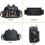 Kawaii Cat Ita Bag Crossbody Shoulder Backpack With Insert Pin Display
