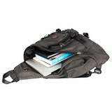 Kawei Knight Large Sling Bag Laptop Backpack Cross Body Messenger Bag Shoulder Travel Rucksack (A-Black)