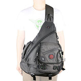Kawei Knight Large Sling Bag Laptop Backpack Cross Body Messenger Bag Shoulder Travel Rucksack (A-Black)