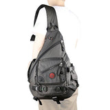 Kawei Knight Large Sling Bag Laptop Backpack Cross Body Messenger Bag Shoulder Travel Rucksack (A-Black)