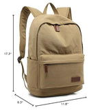 kayond Casual Style Lightweight canvas Laptop Bag/Durable Travel backpacks/Rucksack for Men&Women/Fashion Backpack Fits 15 inch Notebook (Khaki)