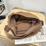 KBTYE Canvas Messenger Bags for Women Crossbody Bag for School Hobo Men Cute Large Shoulder Lightweight Tote(Brown)
