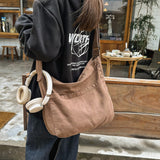 KBTYE Canvas Messenger Bags for Women Crossbody Bag for School Hobo Men Cute Large Shoulder Lightweight Tote(Brown)