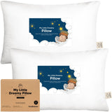 KeaBabies 2 - Pack Toddler Pillows 2 Year Old to 5 - 13x18 Soft Organic Cotton Kids Pillow for Sleeping, Travel, School, Daycare, Nap, Toddler Bed, Machine Washable, Without Pillowcase (Soft White)