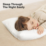 KeaBabies 2 - Pack Toddler Pillows 2 Year Old to 5 - 13x18 Soft Organic Cotton Kids Pillow for Sleeping, Travel, School, Daycare, Nap, Toddler Bed, Machine Washable, Without Pillowcase (Soft White)