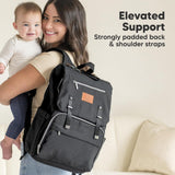 KeaBabies Baby Diaper Bag Backpack with Changing Pad - Waterproof Baby Bag for Mom and Dad, Insulated Bottle Pockets, Durable Toddler, Twin, Boy Girl Diaper Backpack for Travel, Large (Trendy Black)
