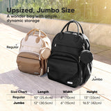 KeaBabies Diaper Bag Backpack - Multifunctional Travel Diaper Back Packs, Maternity Baby Changing Bags, Compact 18L Capacity, PU Leather, Waterproof, Unisex, Nappy Changing Pad (Trendy Black)