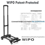 KEDSUM Folding Luggage Cart for Travel & Airport, 290lbs Foldable Hand Truck with Expandable Baseplate, Lightweight Portable Dolly 4 Wheels, Collapsible Small Dolly for Easy Moving & Storage