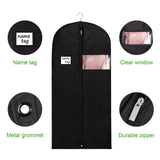 KEEGH Garment Bags for Hanging Clothes 60" (Set of 6) Dress Bags for Gowns Long Dress Bags for Closet Storage with Zipper and Eye - Hole for Folding for Suit Coats Dresses, Black
