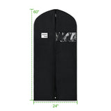 KEEGH Garment Bags for Hanging Clothes 60" (Set of 6) Dress Bags for Gowns Long Dress Bags for Closet Storage with Zipper and Eye - Hole for Folding for Suit Coats Dresses, Black