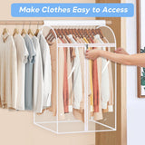 KEETDY 35" Hanging Garment Bags for Closet Storage Large Clear Garment Bags for Hanging Clothes Garment Rack Cover Coat Protector for Suit, Wardrobe, Bottom Enclosed