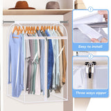 KEETDY 35" Hanging Garment Bags for Closet Storage Large Clear Garment Bags for Hanging Clothes Garment Rack Cover Coat Protector for Suit, Wardrobe, Bottom Enclosed