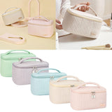 KELINFONG Small Makeup Bag 2024 Pu Leather Waterproof Portable Open Flat Large Capacity Cosmetic Bags with Handle and Zipper Travel Toiletry Containers Makeup Bags Teen Girl Gifts Trendy Stuff