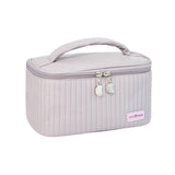 KELINFONG Small Makeup Bag 2024 Pu Leather Waterproof Portable Open Flat Large Capacity Cosmetic Bags with Handle and Zipper Travel Toiletry Containers Makeup Bags Teen Girl Gifts Trendy Stuff