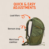Kelty Asher 35L internal frame backpack - suspension detail