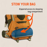 Kelty Glendale 65L backpack - gear access view