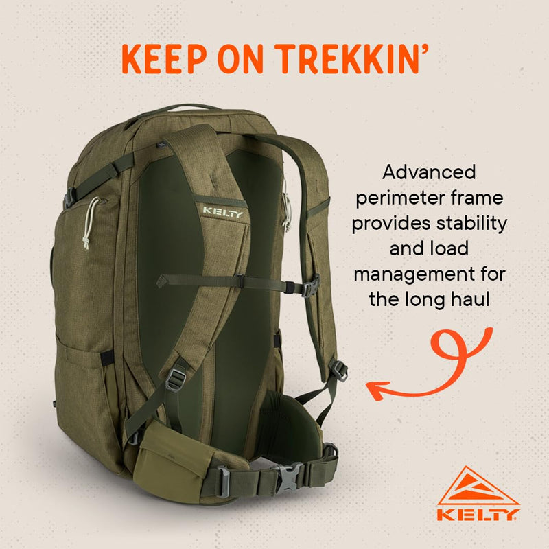 Kelty | Redwing Traveler 40L Backpack, Travel Pack - Burnt Olive