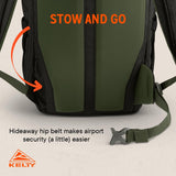 Kelty Redwing Traveler Backpack, Travel Pack with Wide U Zip Opening, Signature Wing Pockets, 30 - 50L Capacity (30L Black)