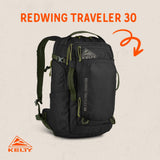 Kelty Redwing Traveler Backpack, Travel Pack with Wide U Zip Opening, Signature Wing Pockets, 30 - 50L Capacity (30L Black)
