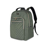 Kenneth Cole REACTION Chelsea 2-Piece Bundle - 17" 4-Wheel Spinner Underseat Carry-On Luggage & Matching 15" Laptop Backpack, Olive