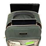 Kenneth Cole REACTION Chelsea 2-Piece Bundle - 17" 4-Wheel Spinner Underseat Carry-On Luggage & Matching 15" Laptop Backpack, Olive