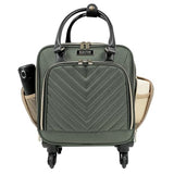 Kenneth Cole REACTION Chelsea 2-Piece Bundle - 17" 4-Wheel Spinner Underseat Carry-On Luggage & Matching 15" Laptop Backpack, Olive