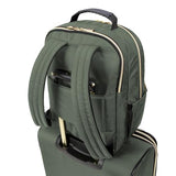 Kenneth Cole REACTION Chelsea 2-Piece Bundle - 17" 4-Wheel Spinner Underseat Carry-On Luggage & Matching 15" Laptop Backpack, Olive