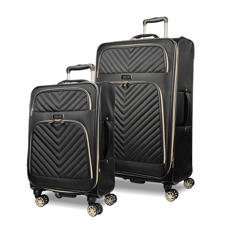 Kenneth Cole REACTION Chelsea Chevron Quilted Luggage, Black, 2 - Piece Set (20"/28")