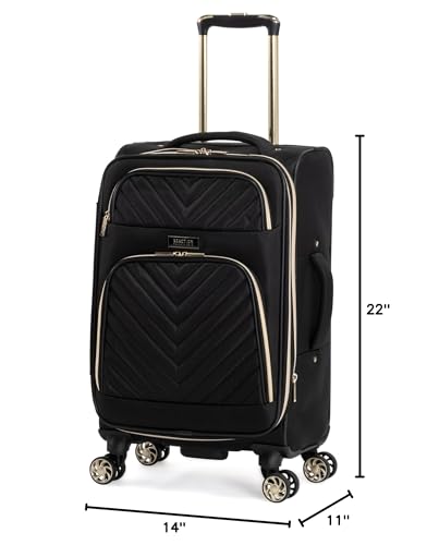 Kenneth Cole REACTION Chelsea Chevron Quilted Luggage, Black, 20 - Inch Carry On