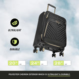 Kenneth Cole REACTION Chelsea Chevron Quilted Luggage, Black, 20 - Inch Carry On