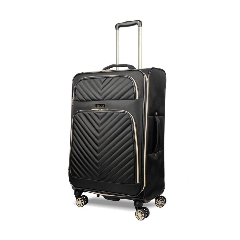 Kenneth Cole REACTION Chelsea Chevron Quilted Luggage, Black, 24 - Inch Checked