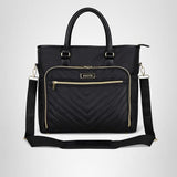 Kenneth Cole REACTION Chelsea Quilted Chevron 15" Laptop & Tablet Business Tote with Removable Shoulder Strap, Black