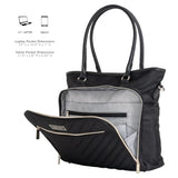 Kenneth Cole REACTION Chelsea Quilted Chevron 15" Laptop & Tablet Business Tote with Removable Shoulder Strap, Black