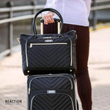 Kenneth Cole REACTION Chelsea Quilted Chevron 15" Laptop & Tablet Business Tote with Removable Shoulder Strap, Black