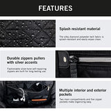 Kenneth Cole REACTION Diamond Tower Collection Lightweight Hardside Expandable 8-Wheel Spinner Travel Luggage, Black, 2-Piece Bundle (Carry On + Backpack)