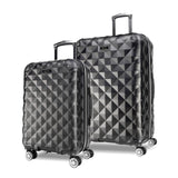 Kenneth Cole REACTION Diamond Tower Collection Lightweight Hardside Expandable 8 - Wheel Spinner Travel Luggage, Black, 2 - Piece Set (20" & 28")