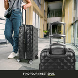 Kenneth Cole REACTION Diamond Tower Collection Lightweight Hardside Expandable 8 - Wheel Spinner Travel Luggage, Black, 2 - Piece Set (20" & 28")