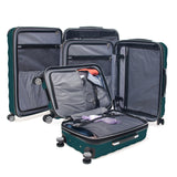Kenneth Cole REACTION Diamond Tower Collection Lightweight Hardside Expandable 8 - Wheel Spinner Travel Luggage, Deep Teal, 3 - Piece Set (20", 24", & 28")